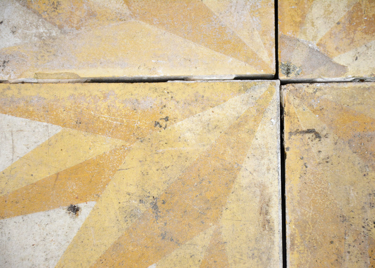 Four Antique French Floor Tiles