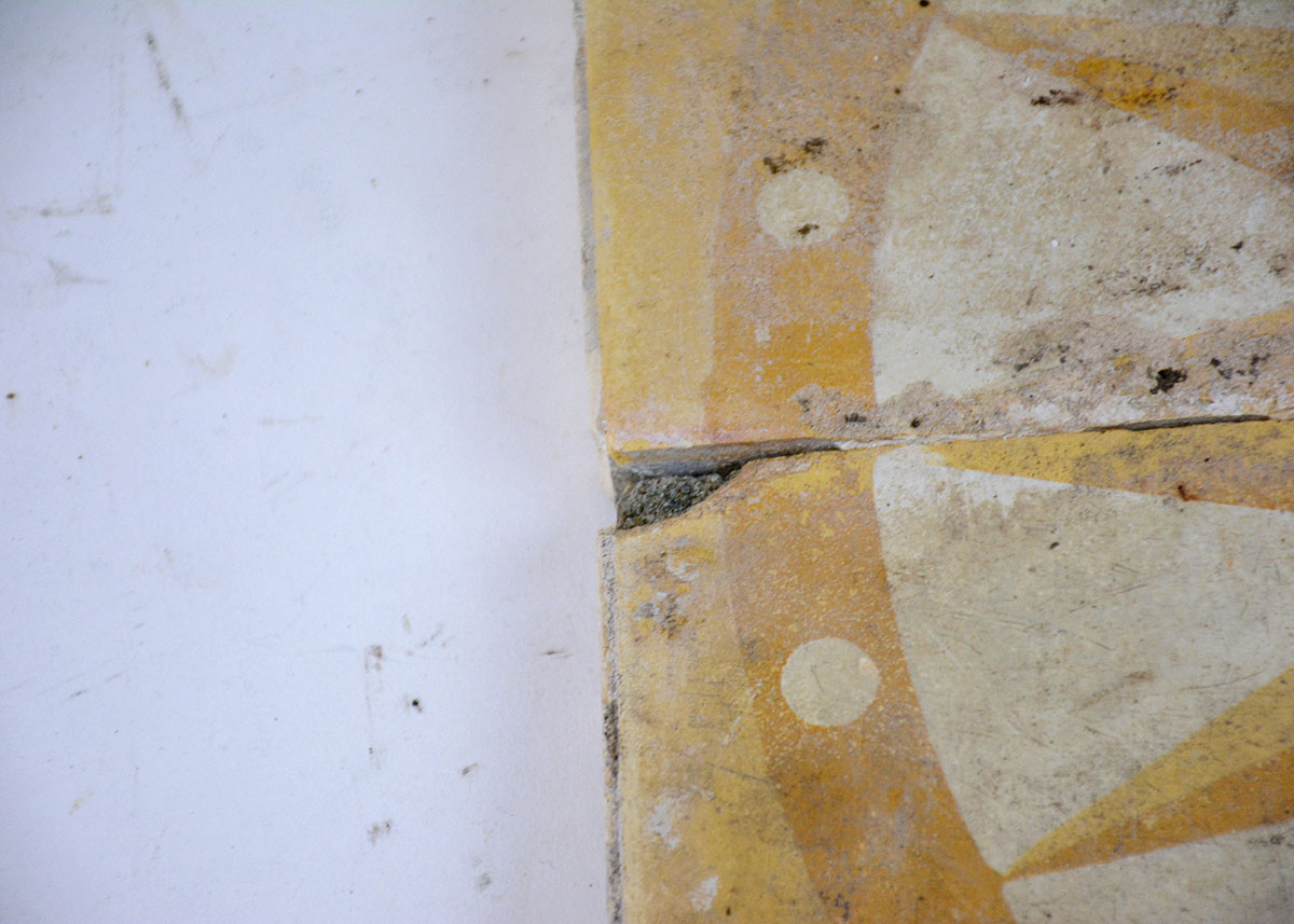 Four Antique French Floor Tiles