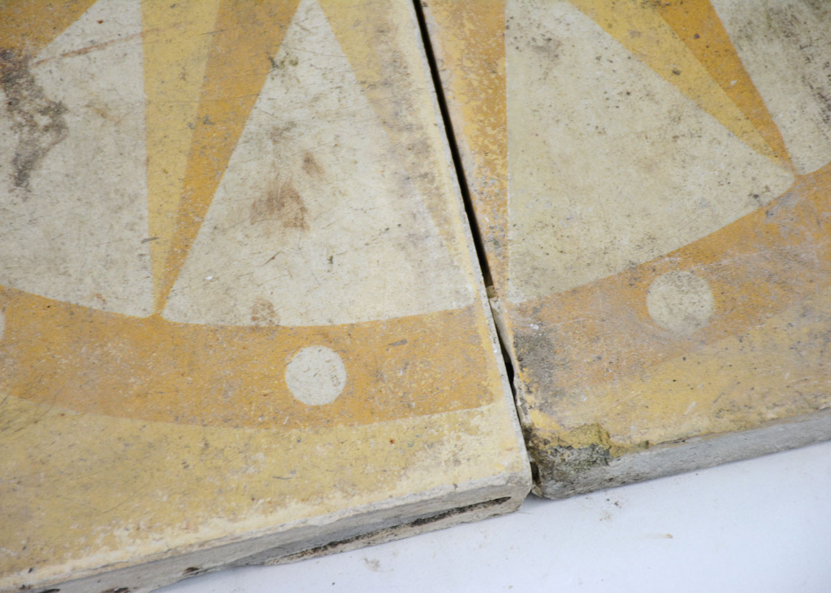 Four Antique French Floor Tiles