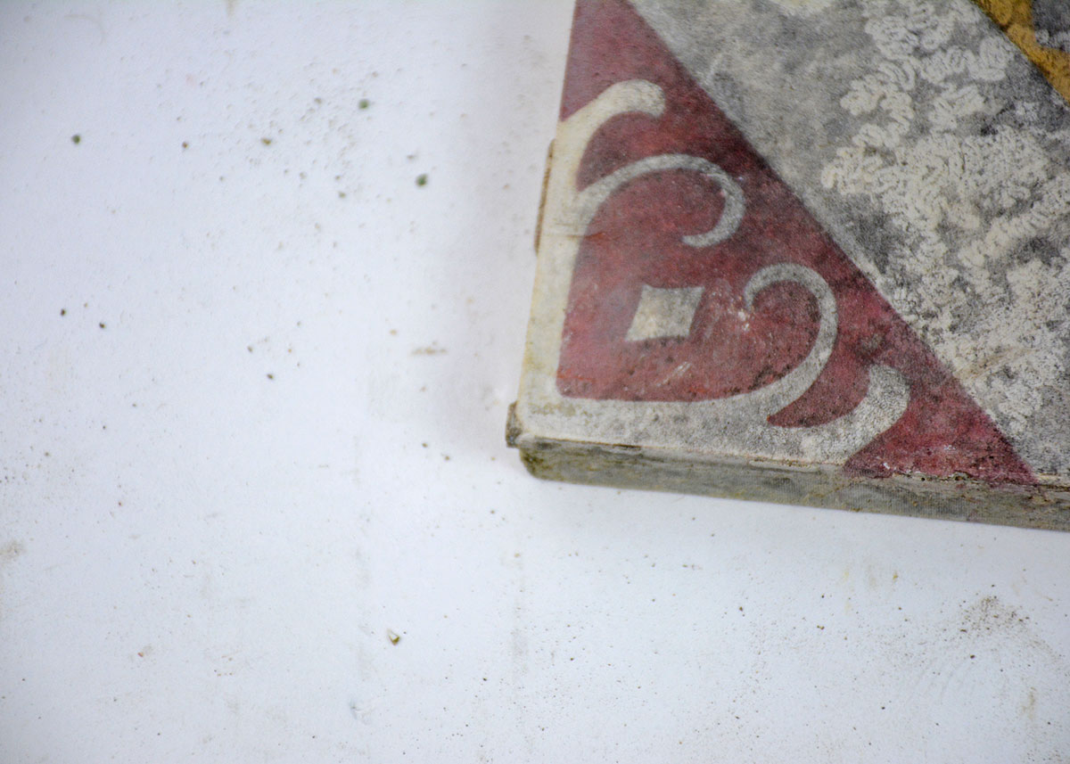 Four Antique French Floor Tiles