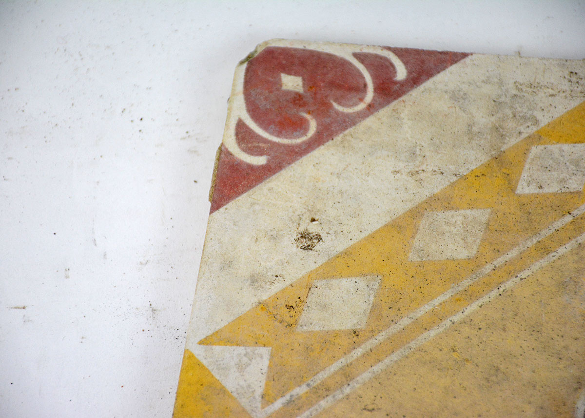 Four Antique French Floor Tiles