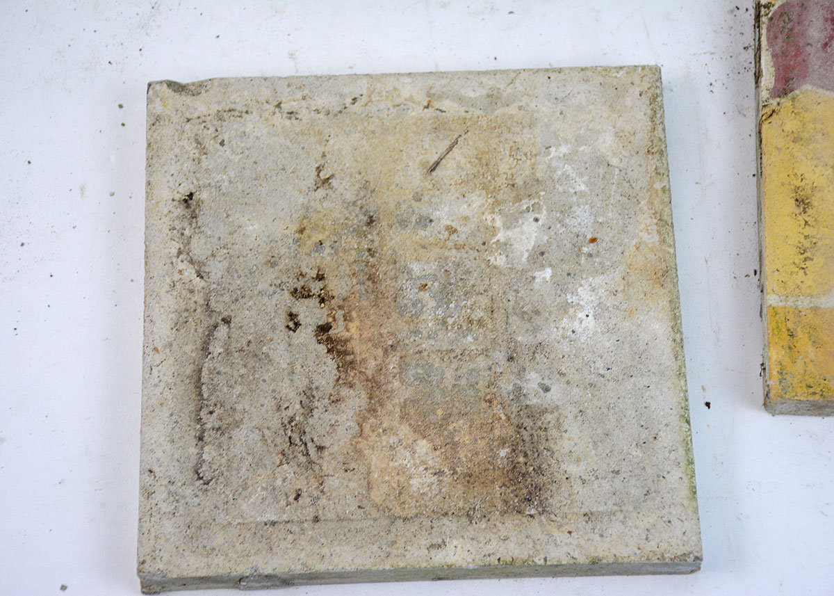 Four Antique French Floor Tiles