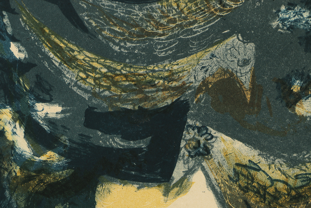 Limited Edition Lithograph on Paper "Hiding Birds"