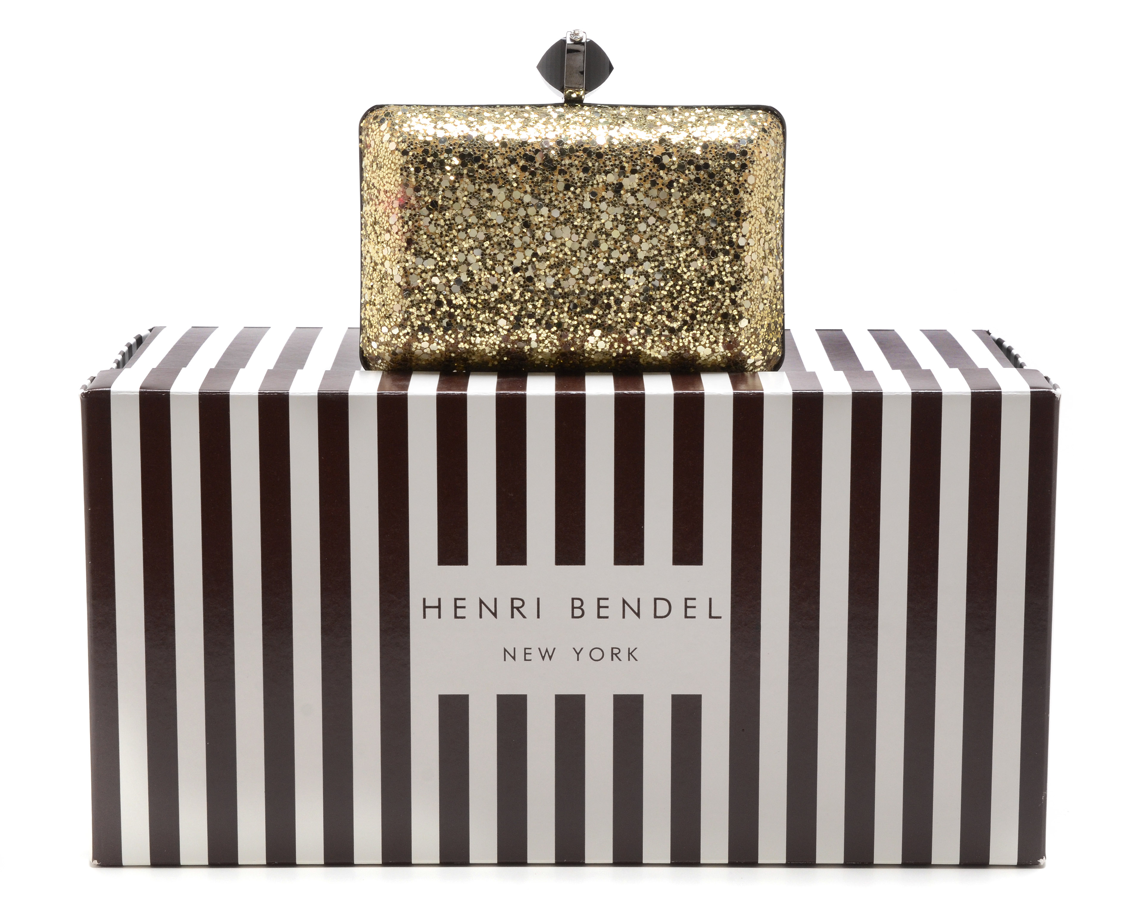 Henri Bendel Miss Bendel Sequin Box Clutch