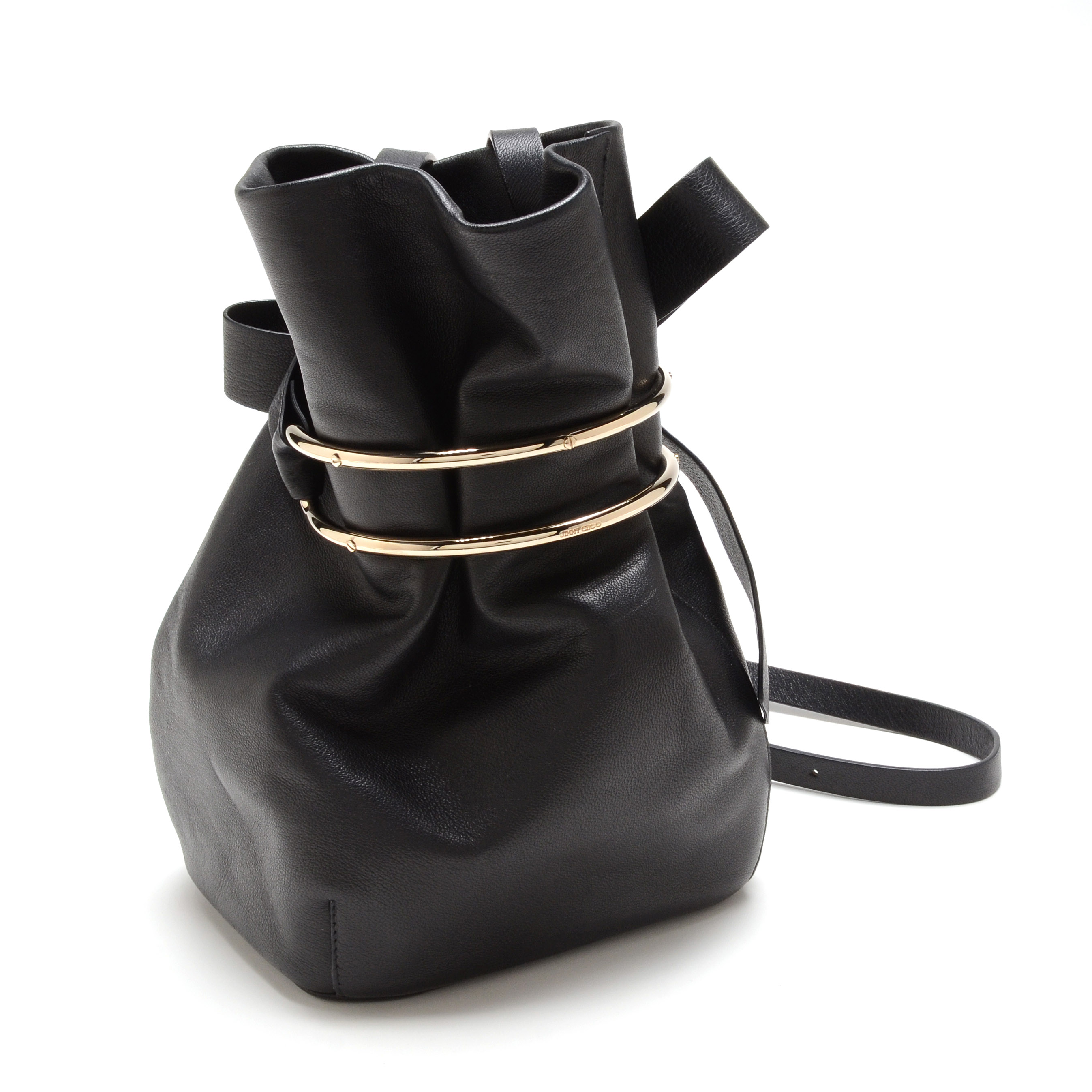 Jimmy Choo Eve Black Nappa Leather Bucket Bag