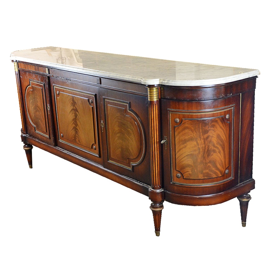 Vintage French Mahogany Sideboard with Marble top