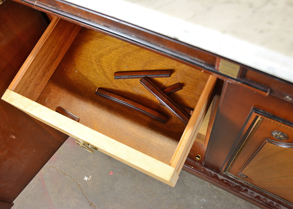 Vintage French Mahogany Sideboard with Marble top