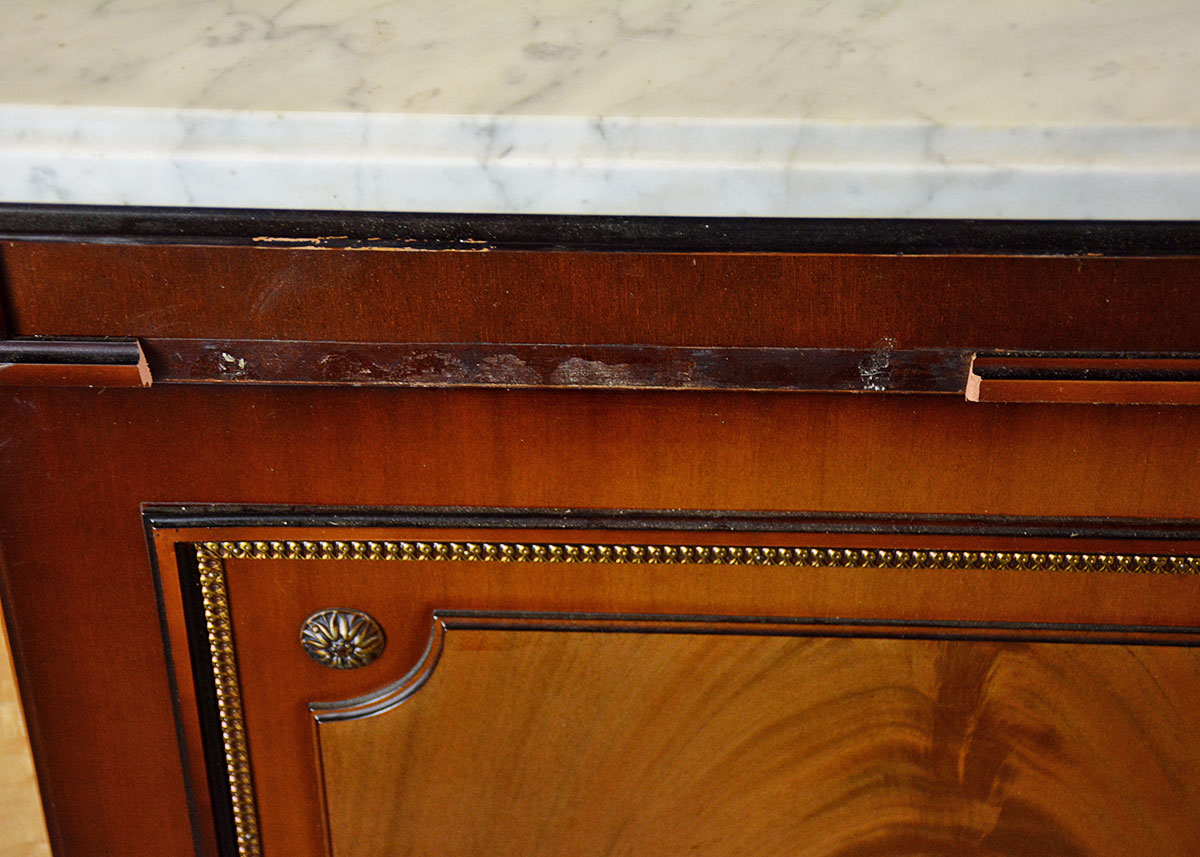 Vintage French Mahogany Sideboard with Marble top