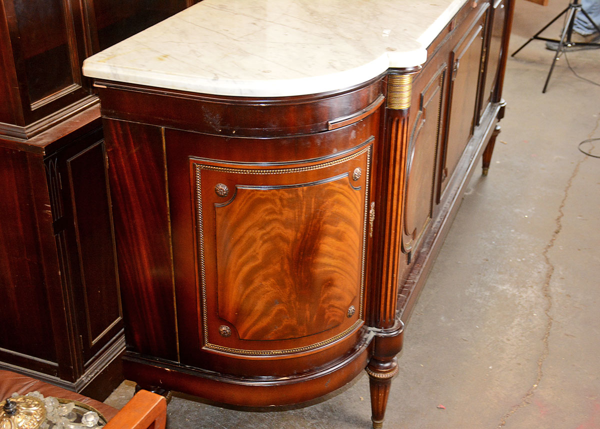 Vintage French Mahogany Sideboard with Marble top