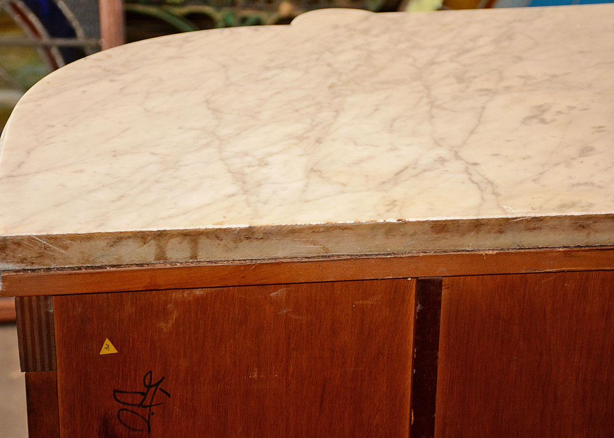Vintage French Mahogany Sideboard with Marble top