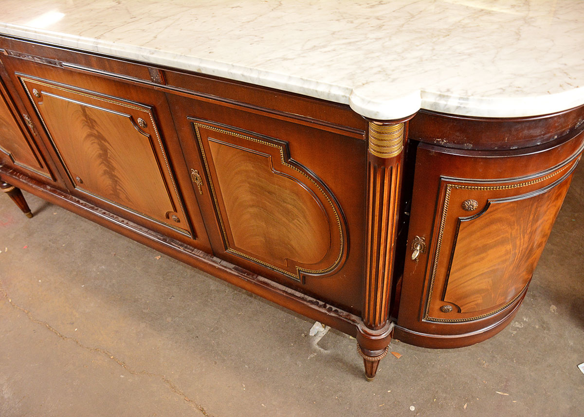 Vintage French Mahogany Sideboard with Marble top