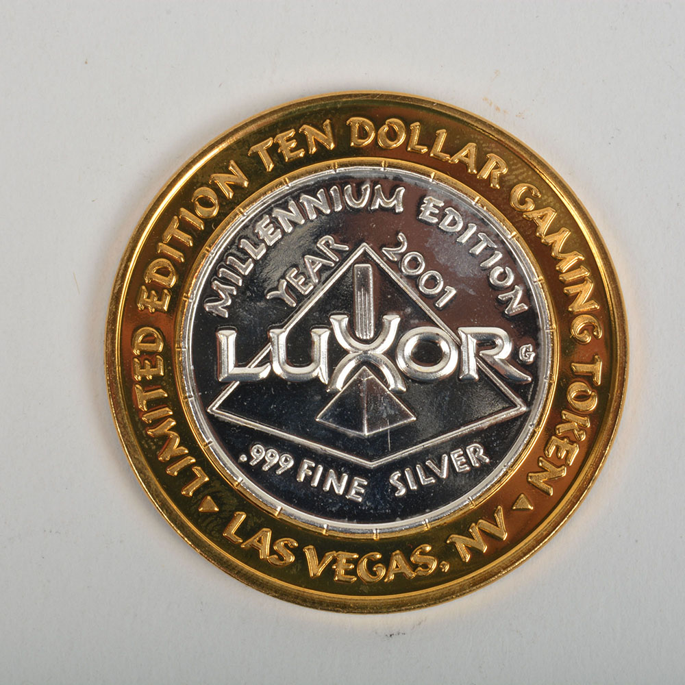 2001 Luxor Limited Edition .999 Silver Ten Dollar Gaming Tokens