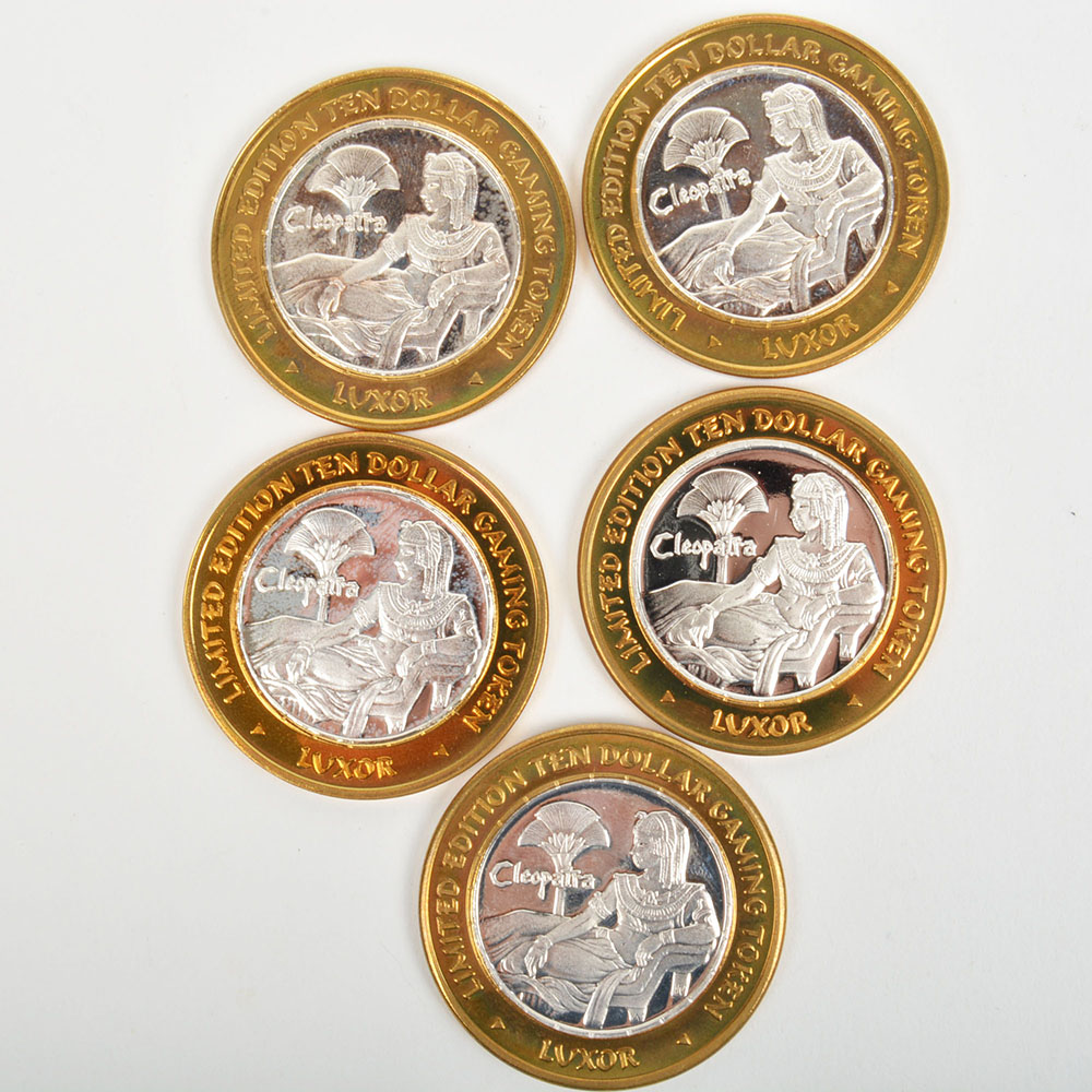 2001 Luxor Limited Edition .999 Silver Ten Dollar Gaming Tokens