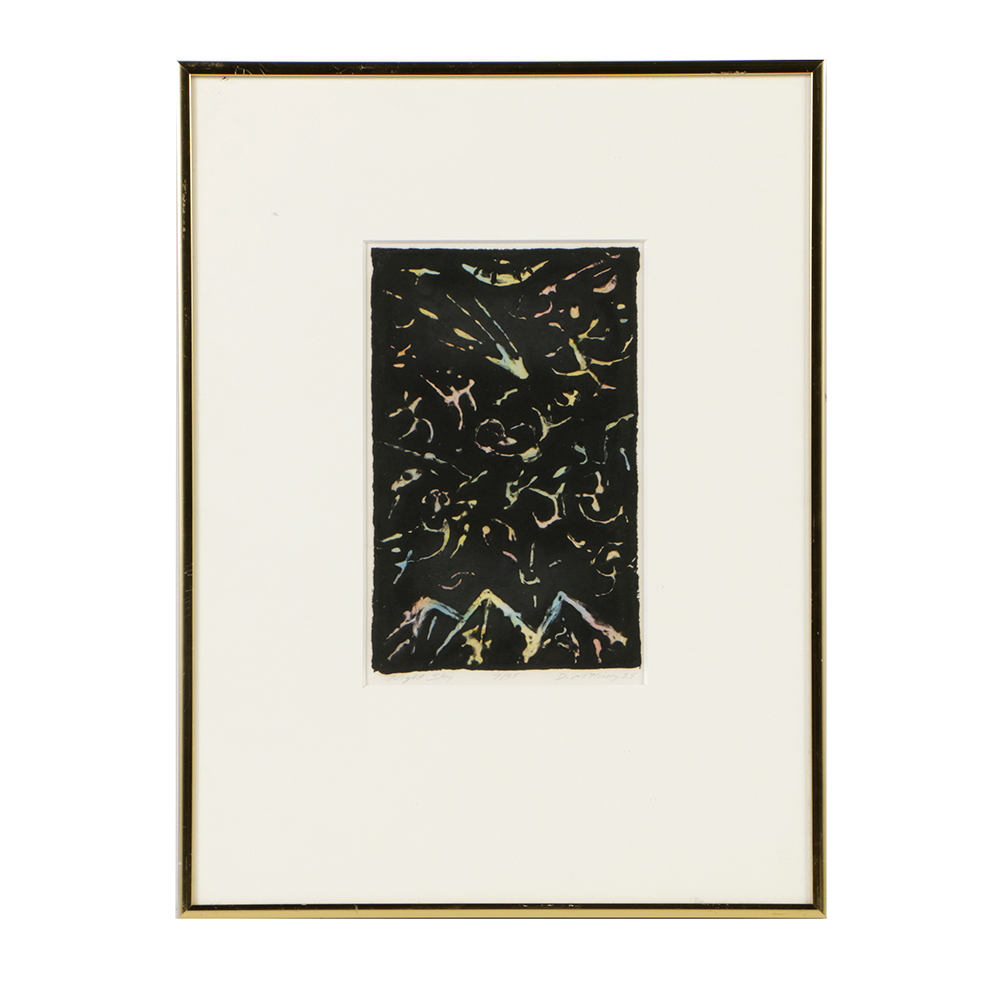 David M. Kirdy Limited Edition Etching with Watercolor on Paper "Night Sky"