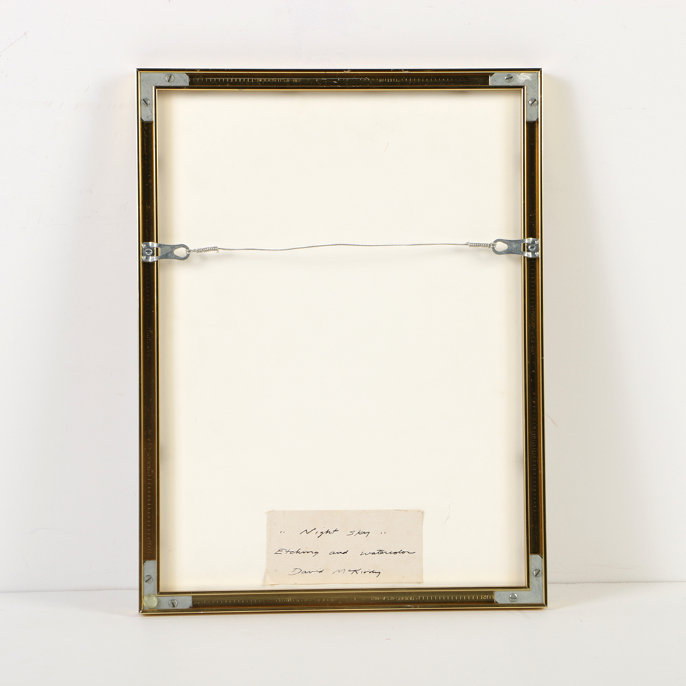 David M. Kirdy Limited Edition Etching with Watercolor on Paper "Night Sky"