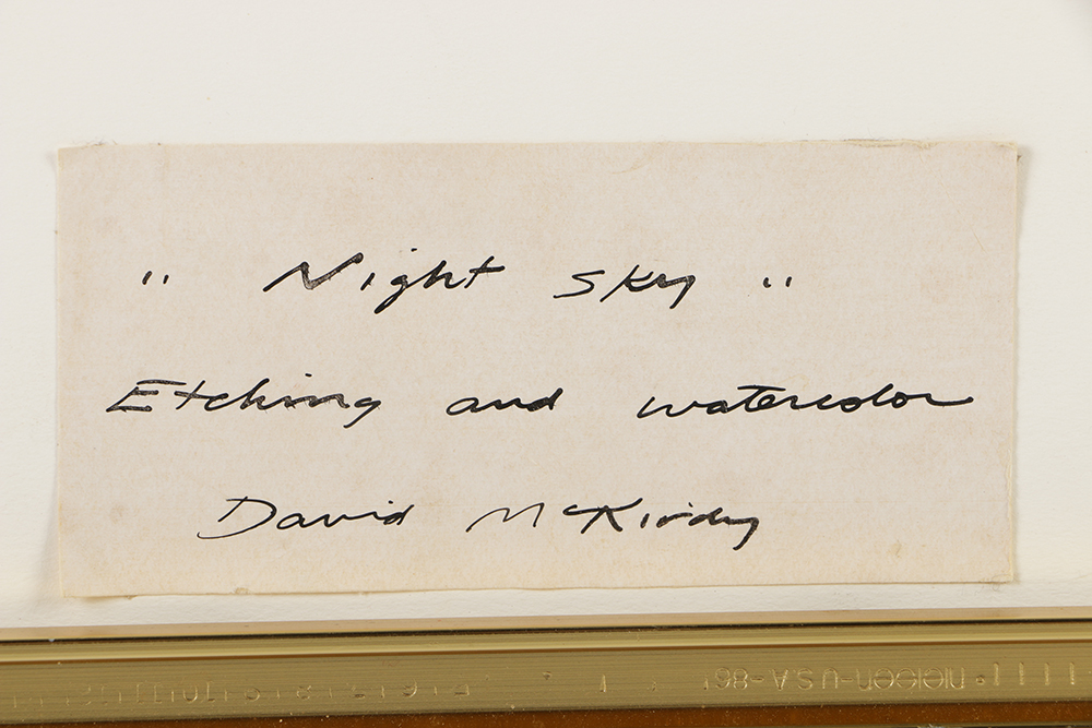 David M. Kirdy Limited Edition Etching with Watercolor on Paper "Night Sky"