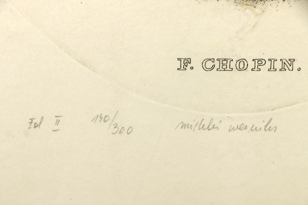 Limited Edition Etching after a Lithograph of Frédéric Chopin