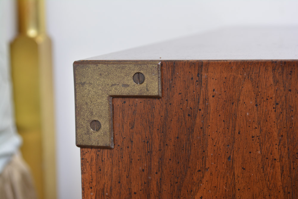 Vintage Campaign Style Nightstand by Henredon