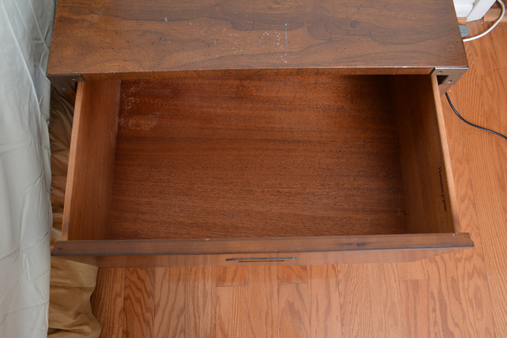 Vintage Campaign Style Nightstand by Henredon