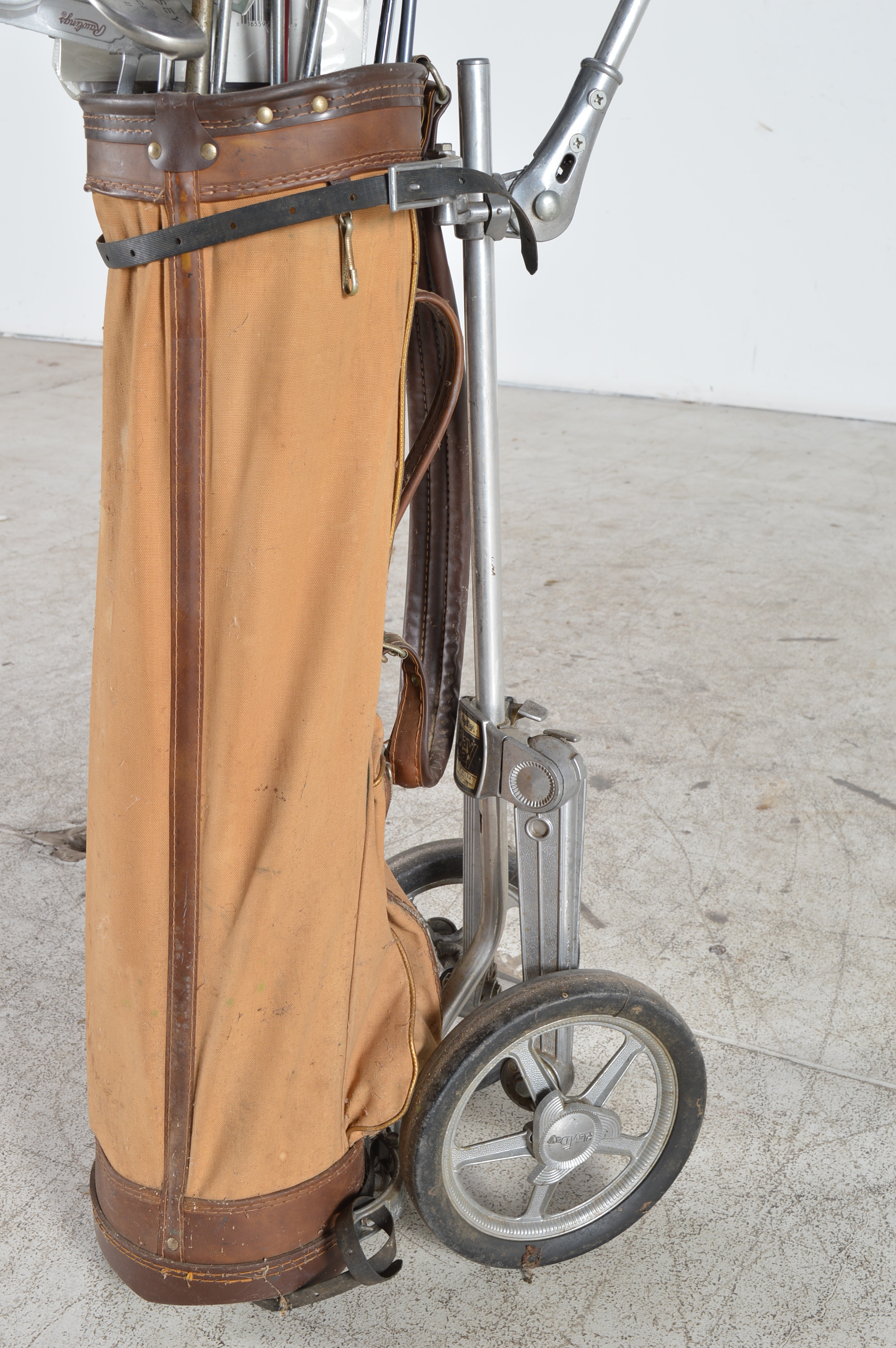 Vintage Golf Clubs and Caddy