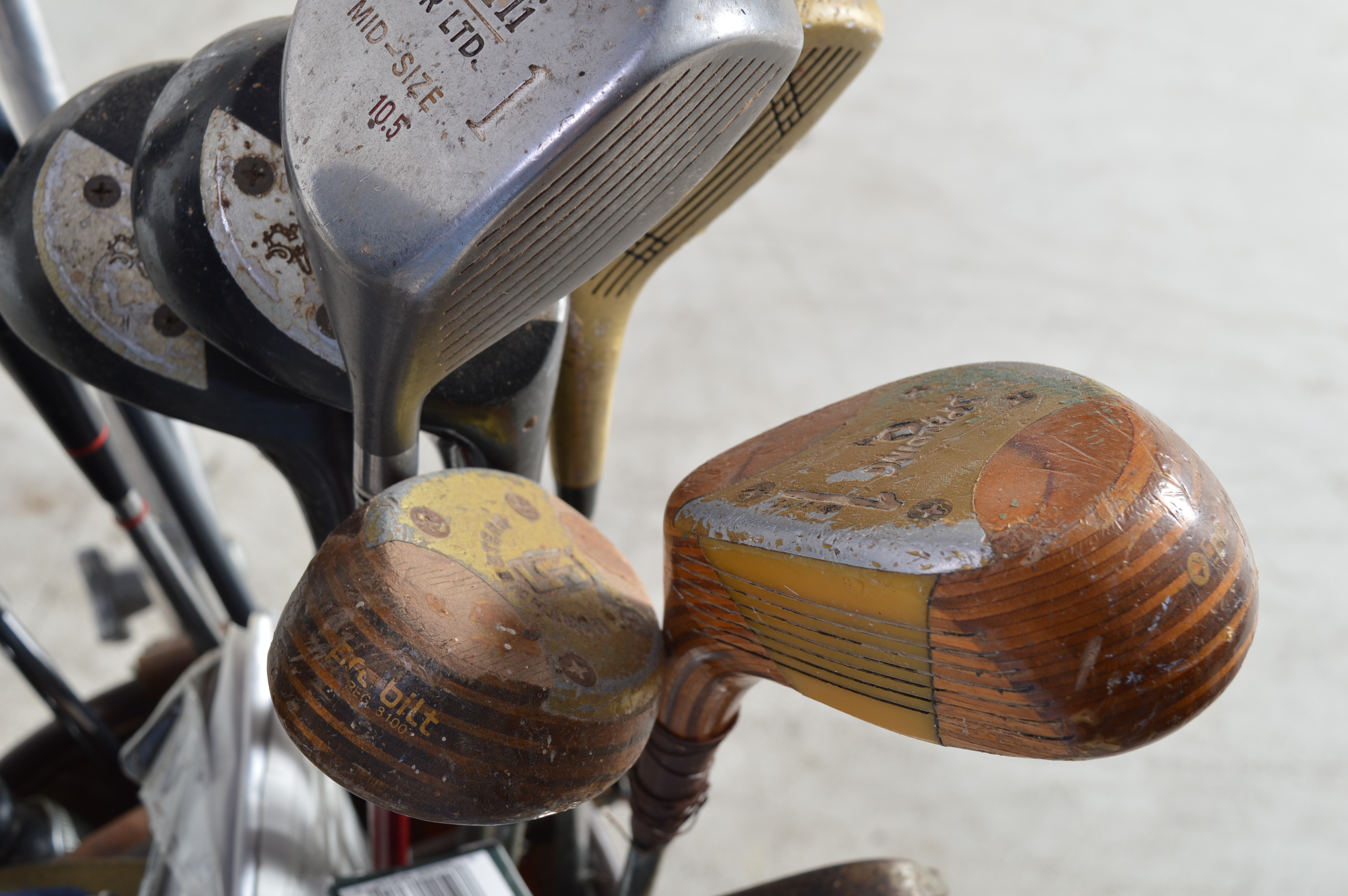 Vintage Golf Clubs and Caddy