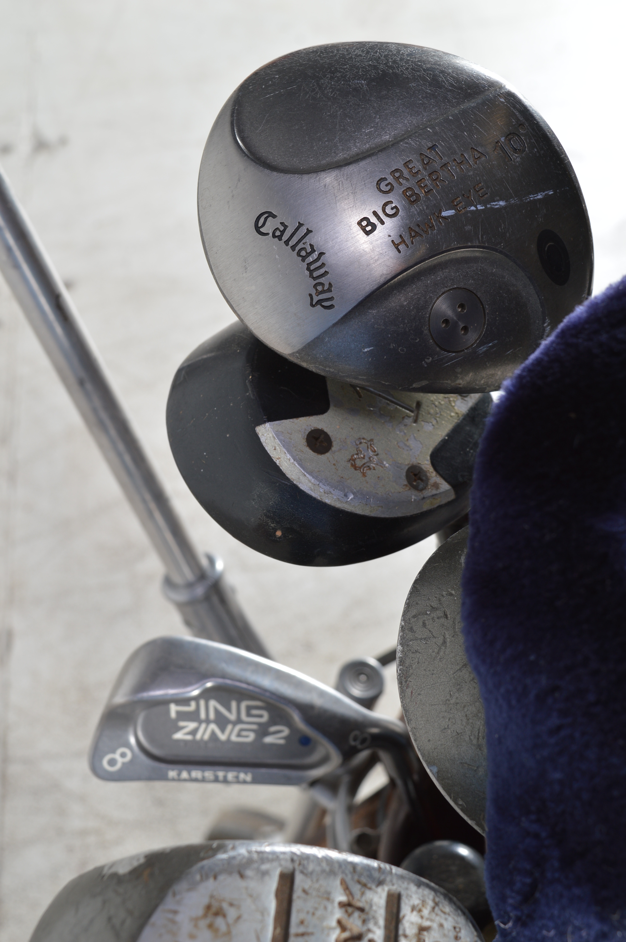 Vintage Golf Clubs and Caddy