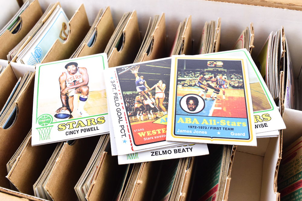 Vintage ABA and NBA Basketball Trading Cards from the Early 1970s