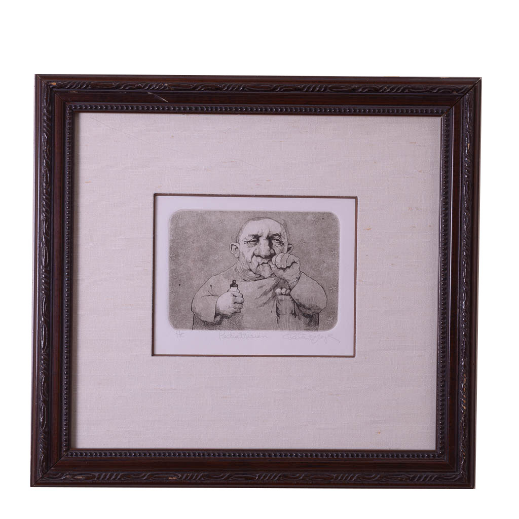 Charles Bragg Etching "Pediatrician"
