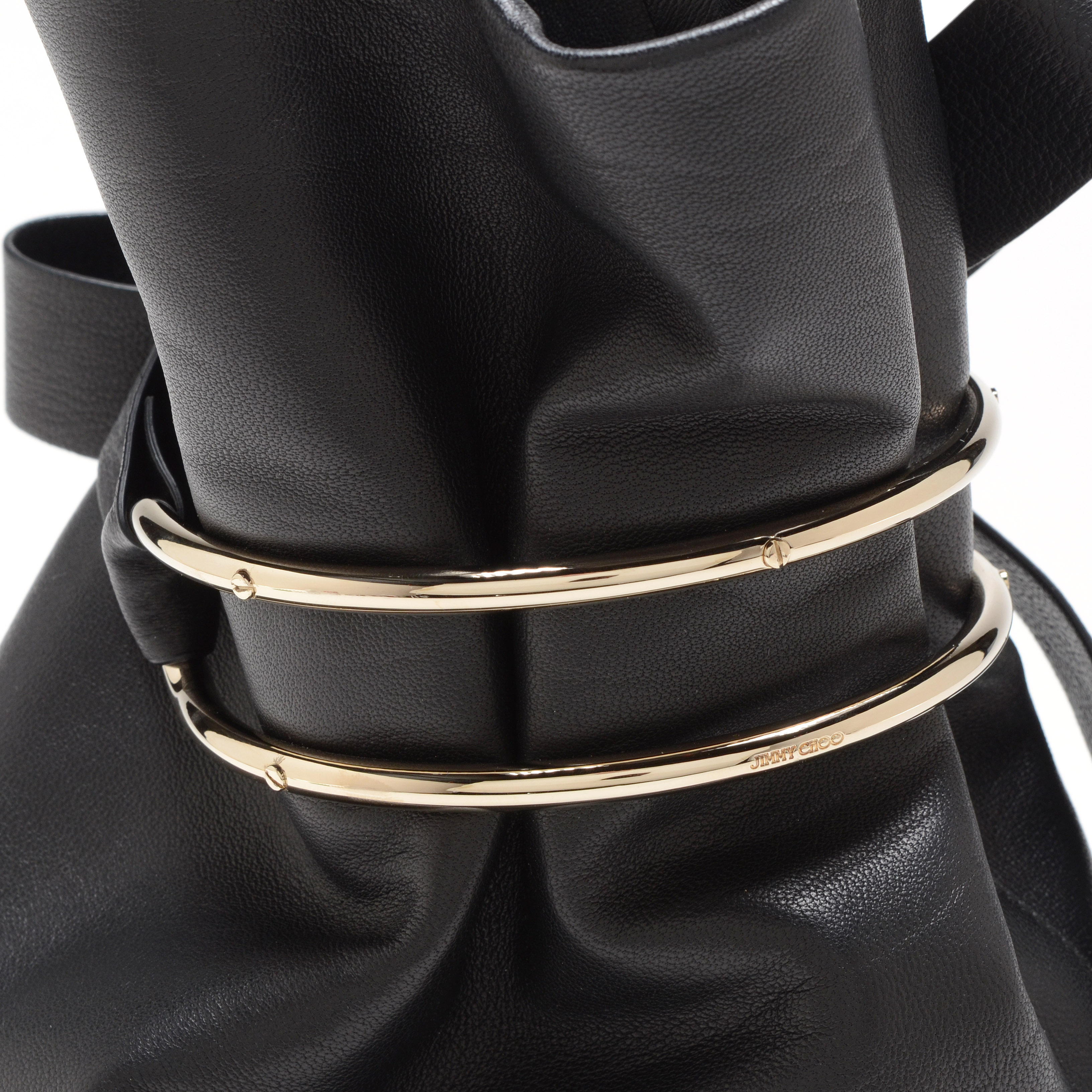 Jimmy Choo Eve Black Nappa Leather Bucket Bag