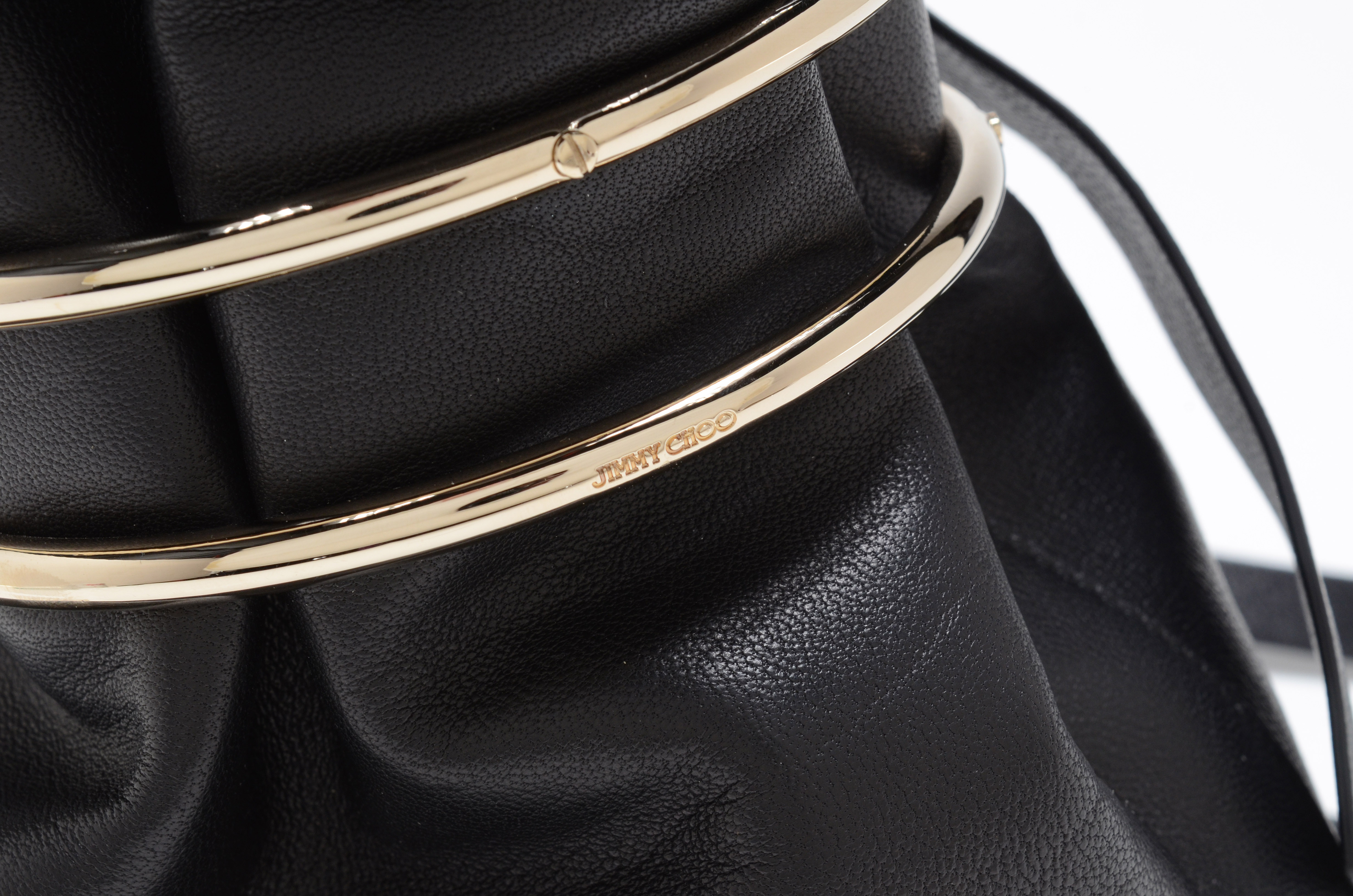 Jimmy Choo Eve Black Nappa Leather Bucket Bag