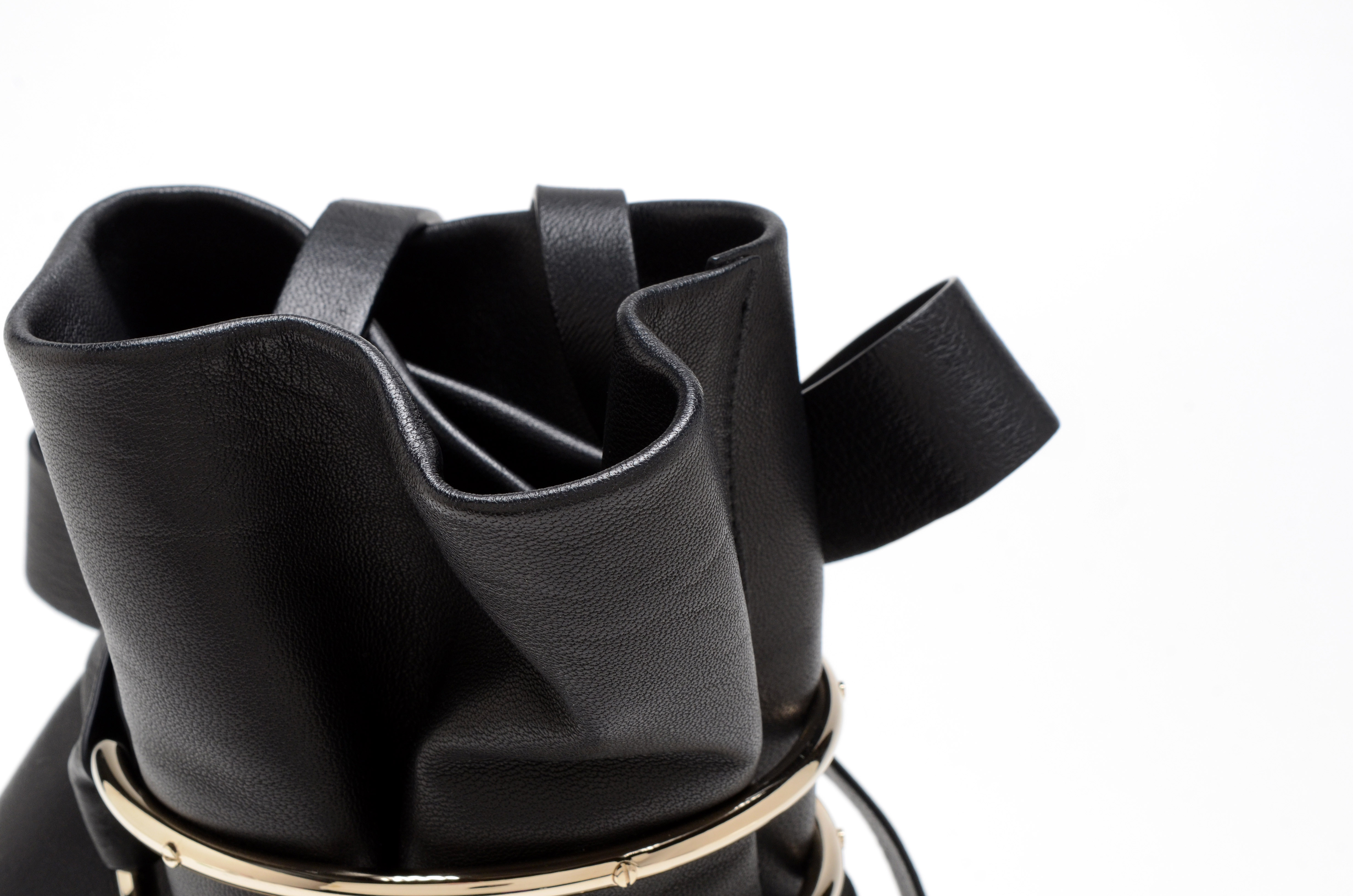 Jimmy Choo Eve Black Nappa Leather Bucket Bag