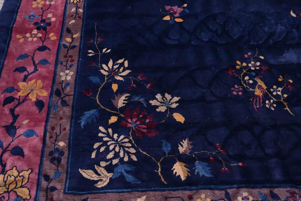 Hand Woven Old Peking Chinese Vase Area Rug