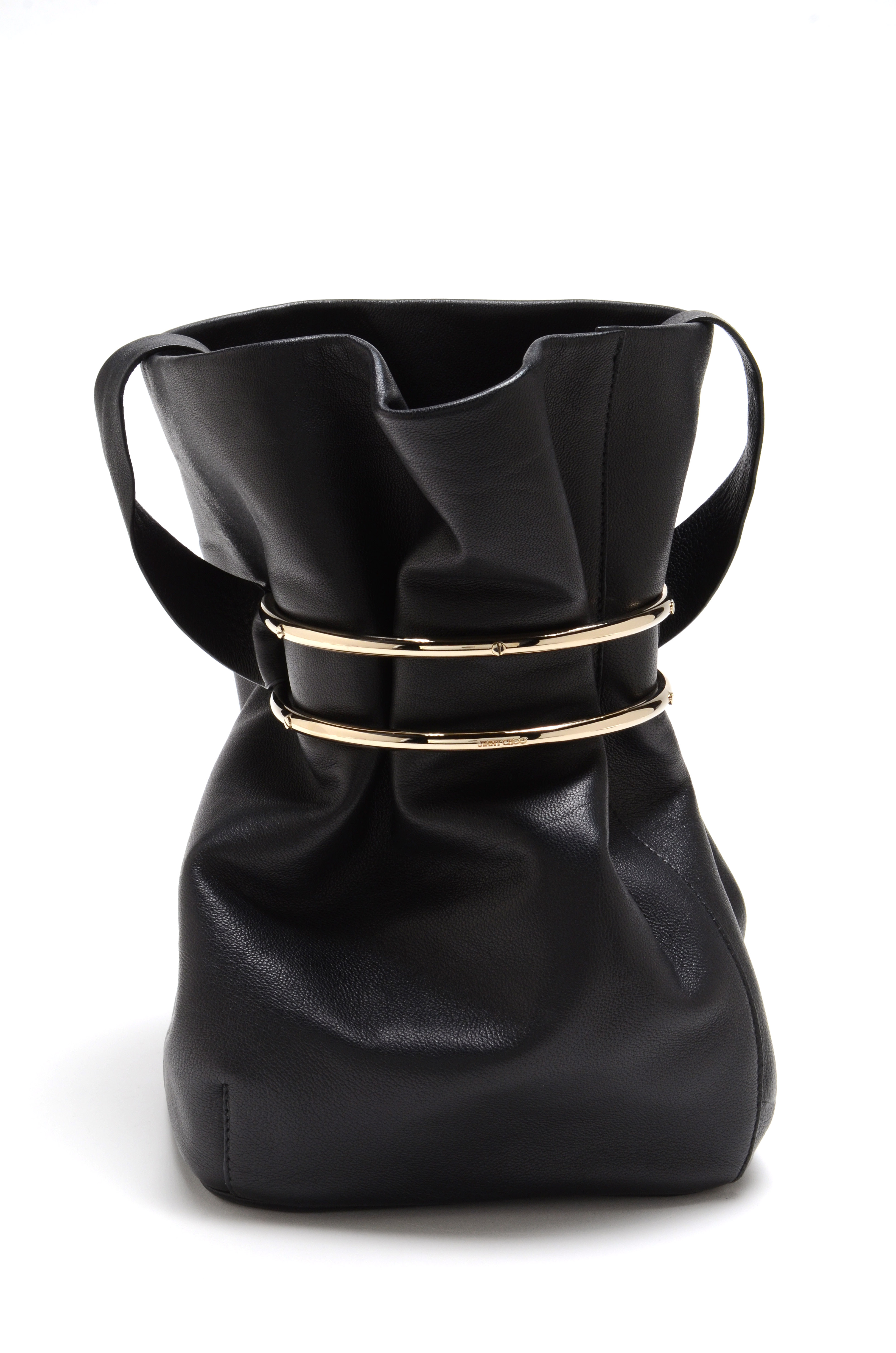 Jimmy Choo Eve Black Nappa Leather Bucket Bag