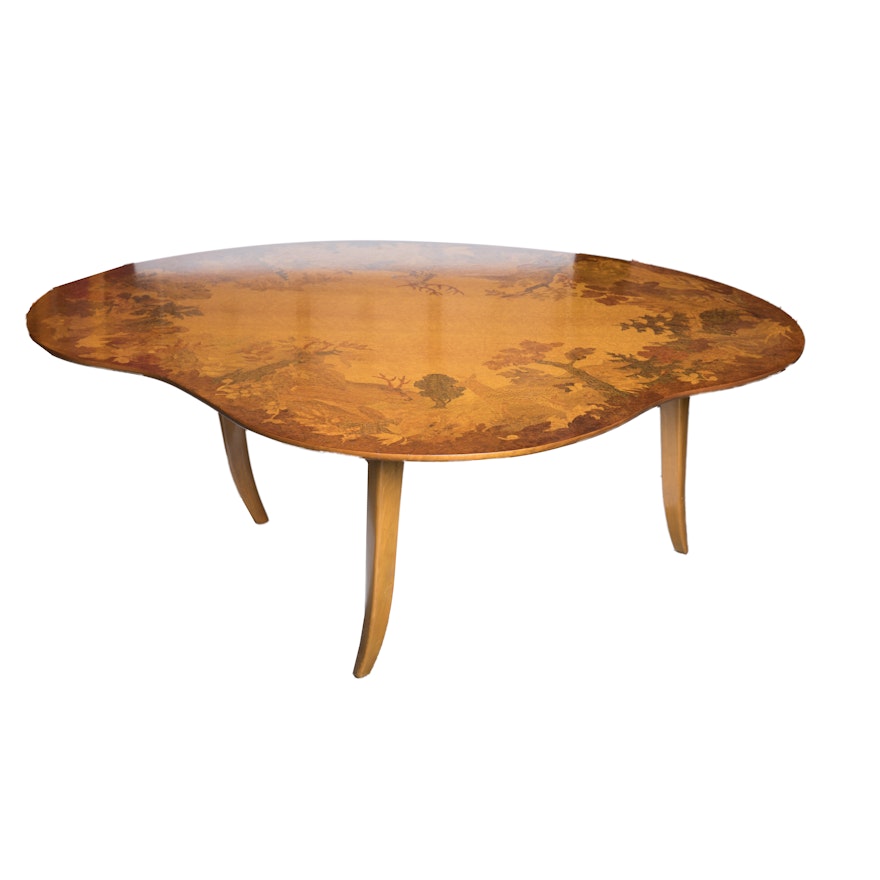 Table with Marquetry Forest Top