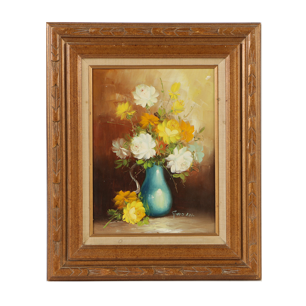 Robert Lot Oil Painting on Canvas Floral Still Life