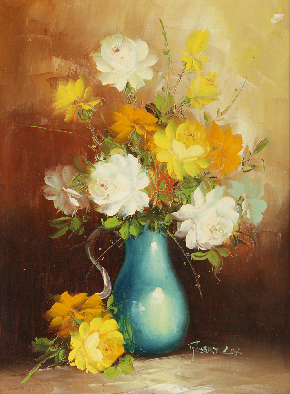 Robert Lot Oil Painting on Canvas Floral Still Life