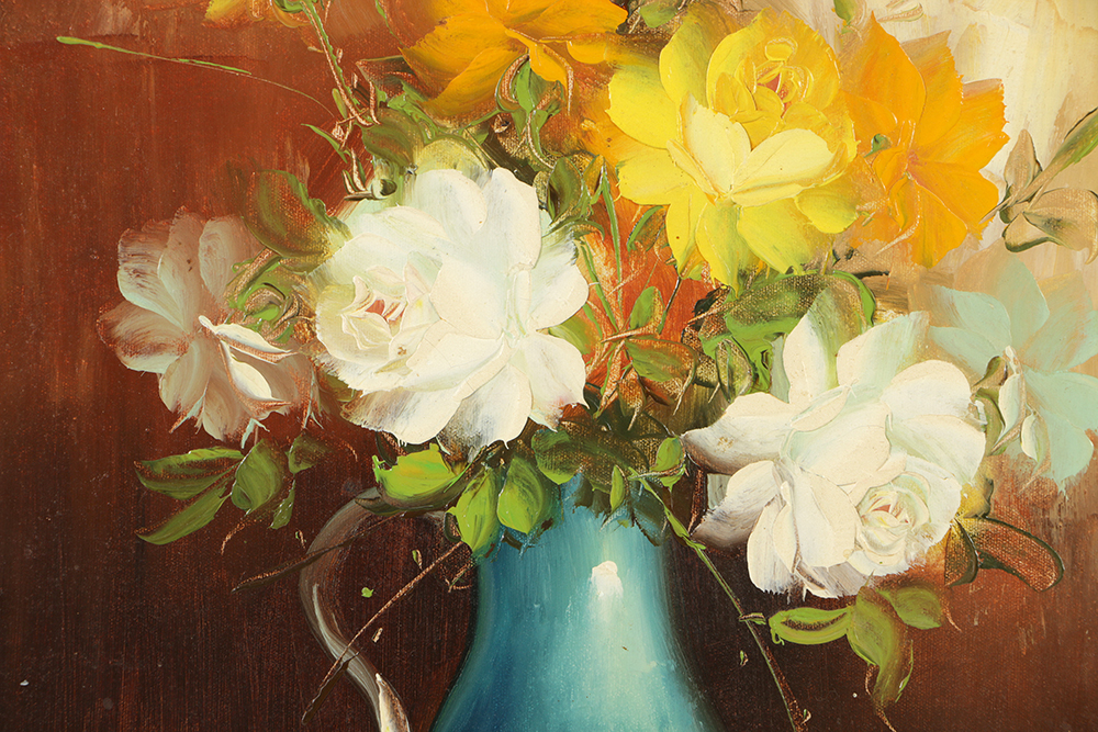 Robert Lot Oil Painting on Canvas Floral Still Life