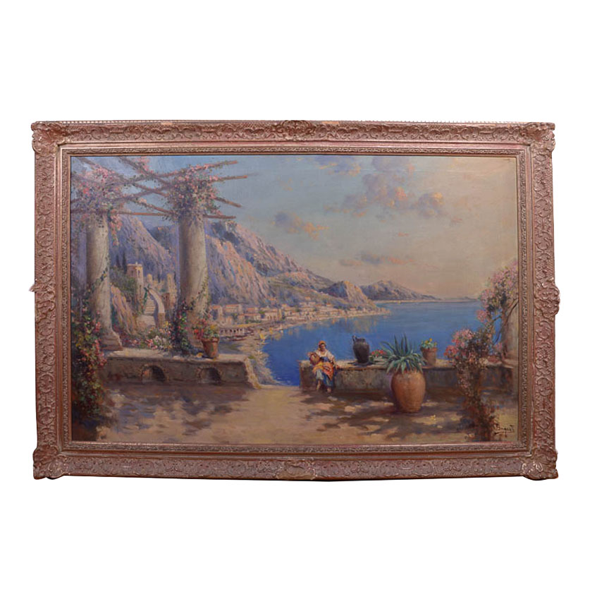 Nicholas Briganti Oil Painting in Gilt Frame