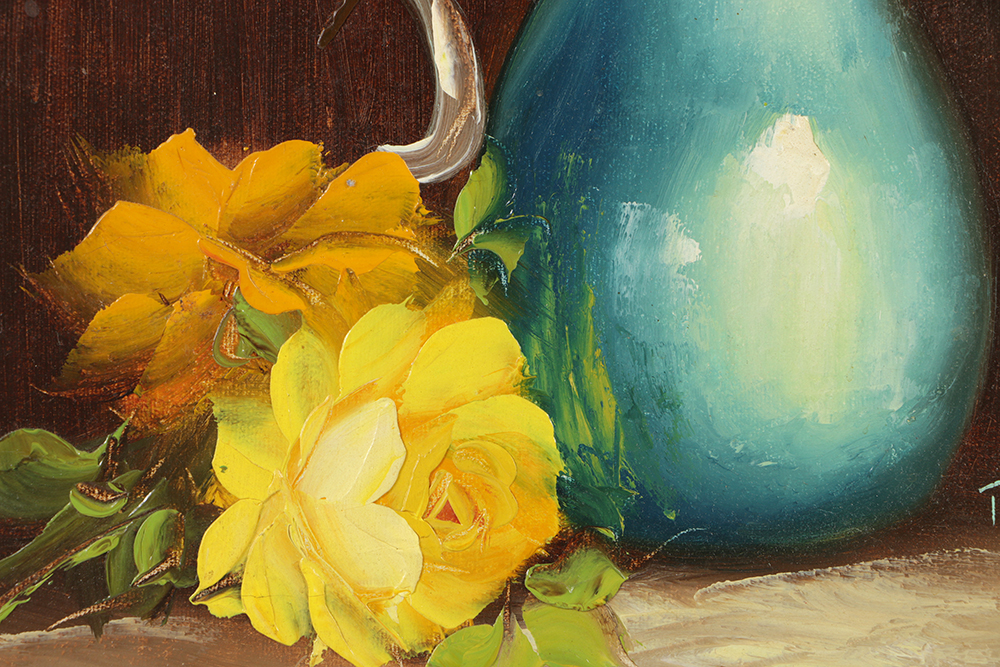 Robert Lot Oil Painting on Canvas Floral Still Life