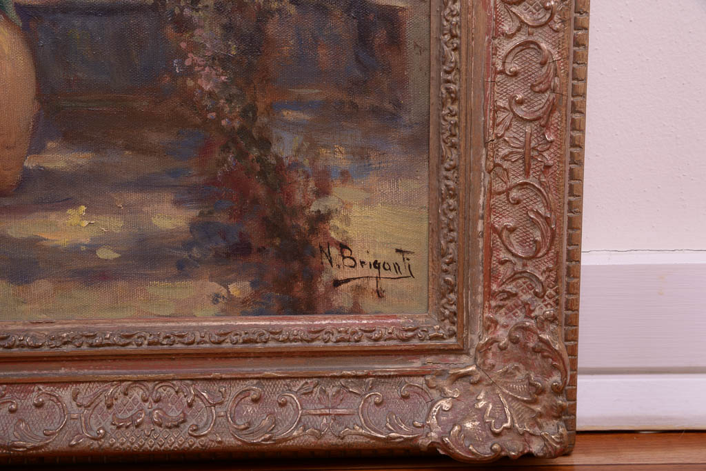 Nicholas Briganti Oil Painting in Gilt Frame