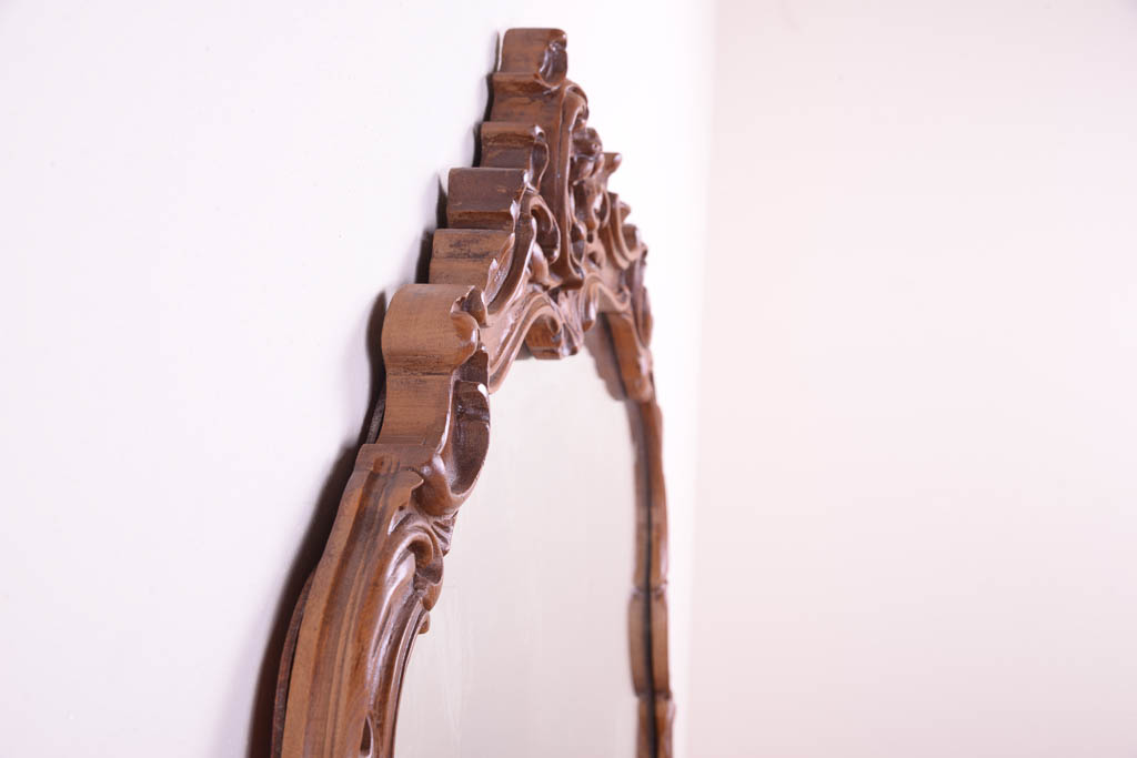 Vintage French Provincial Style Carved Wall Mirror