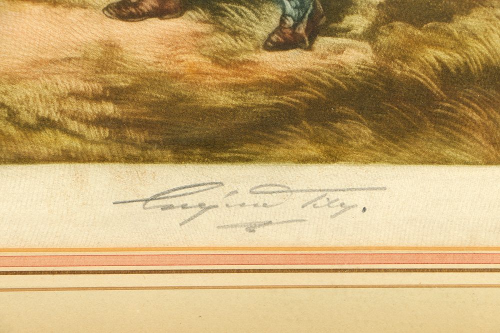 Eugene Tily Color Mezzotint on Paper Print of Children