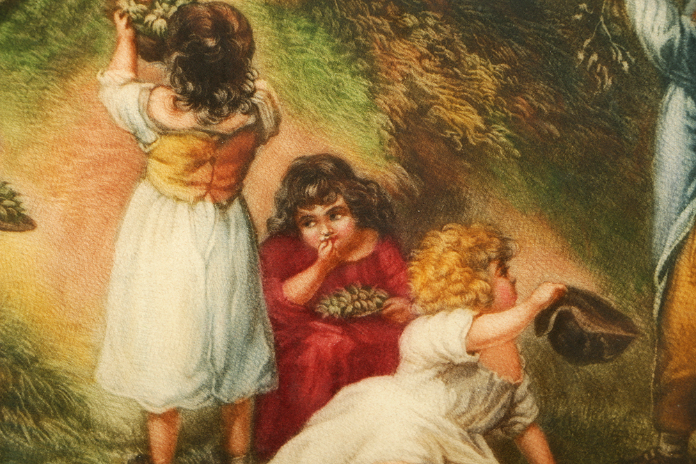 Eugene Tily Color Mezzotint on Paper Print of Children