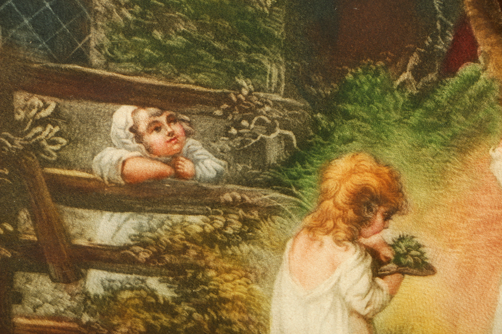 Eugene Tily Color Mezzotint on Paper Print of Children