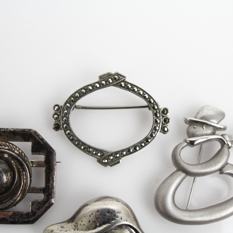 Assortment of Sterling Silver Brooches