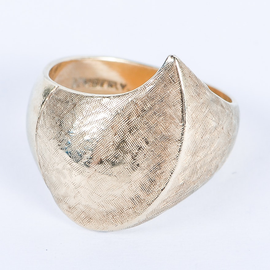 14K Etched Gold Freeform Ring