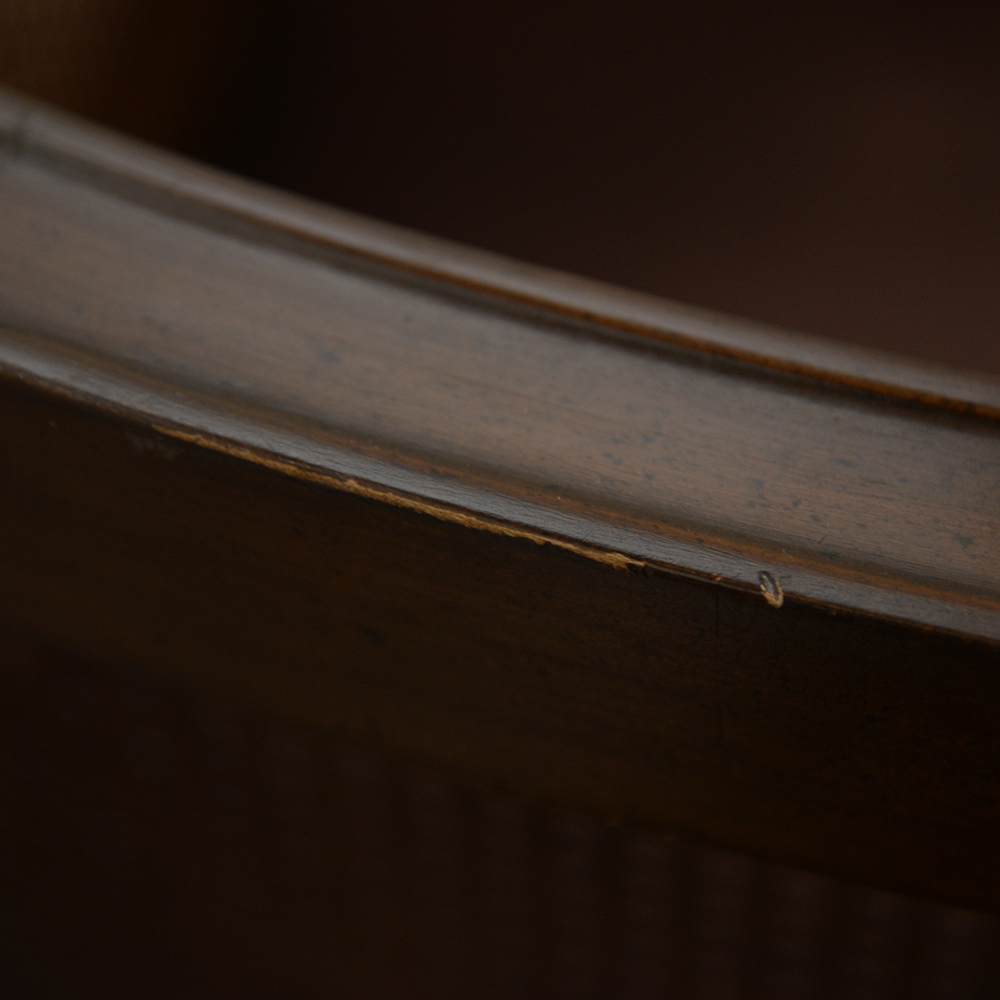 Vintage Cane Back Barrel Shape Arm Chair