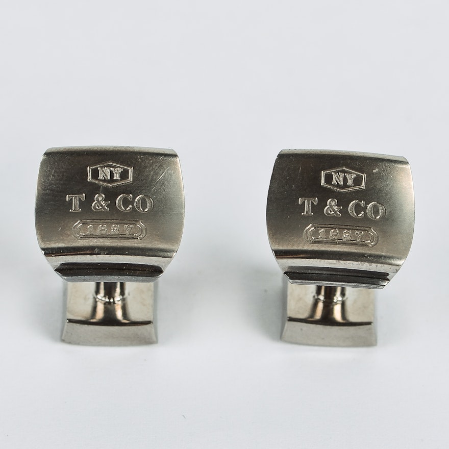 Tiffany & Co. Sterling Silver and Titanium Cufflinks
