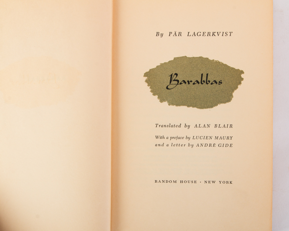 "Barabbas" and "The Sibyl" First American Editions by Pär Lagerkvist