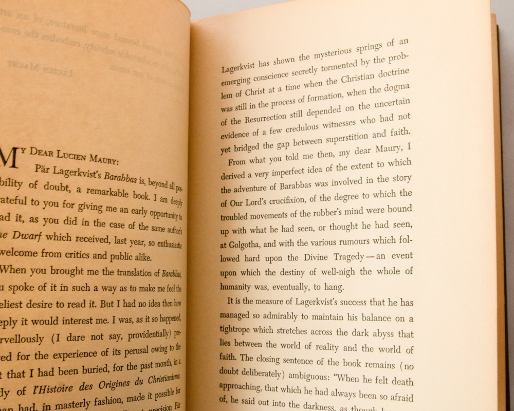 "Barabbas" and "The Sibyl" First American Editions by Pär Lagerkvist